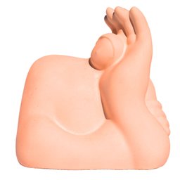Estátua Decorativa Gigante Admirado Artesanal 10x10cm em Resina Mineral - Laranja - 1