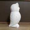 Estátua Escultura Coruja Bordada com Bolinhas 25 cm cru - 3