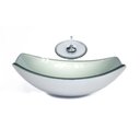 Ver imagem 1 de Cuba de Vidro Oval 51cm Prata + Valvula + Torneira Cascata