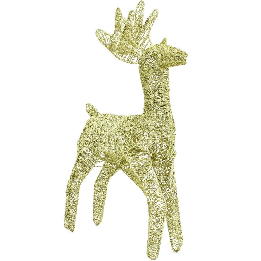 Boneco Natal Rena Natalina Em Arame Glitter 50cm - 2