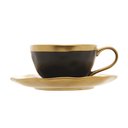 Ver imagem 4 de Xícara P/Café C/Pires de Porcelana Preto Fosco/Dourado Dubai 90ml Wolff