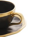 Ver imagem 2 de Xícara P/Café C/Pires de Porcelana Preto Fosco/Dourado Dubai 90ml Wolff