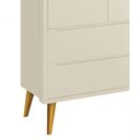 Ver imagem 5 de Guarda-roupa Retrô 2 Portas Théo New Areia Fosco com Madeira - Reller