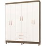 Guarda Roupa Casal Modena com Armario Multiuso Egito e Cômoda Cannes 1 Porta Teka Champanhe – Incorp - 2