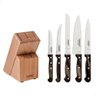 Jogo de Facas Tramontina Polywood Lâmina Inox Cabo Madeira Tratada Castanho C/suporte Madeira 6pçs - 1