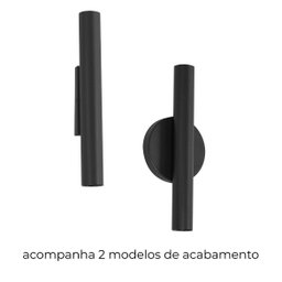 Arandela Tubo Cilindro Preto 30cm 2 Fachos P/ 2 Mr11 St2773 - 4