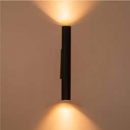 Arandela Tubo Cilindro Preto 30cm 2 Fachos P/ 2 Mr11 St2773 - 5
