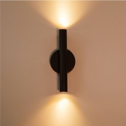 Arandela Tubo Cilindro Preto 30cm 2 Fachos P/ 2 Mr11 St2773 - 7