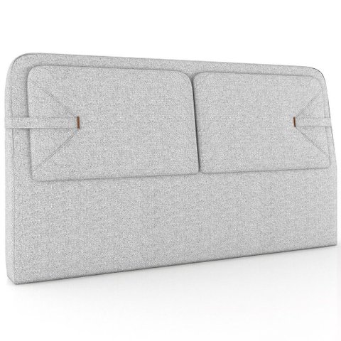 Cabeceira Cama Box Queen Estofada 160cm Mali P05 Linho Cinza Claro - Lyam Decor