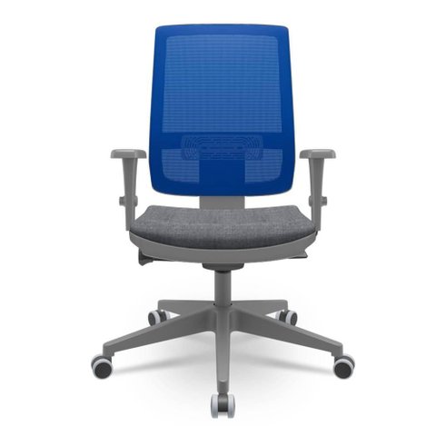 Cadeira Brizza Diretor Grafite Tela Azul Assento Concept Granito Base Autocompensador Piramidal -