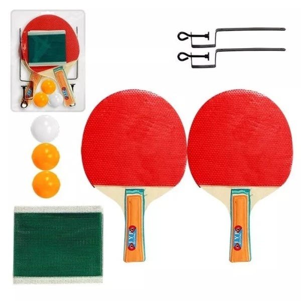 Kit ping pong tênis de mesa raquetes rede bolinhas completo - 1