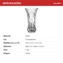 Ver imagem 6 de Vaso Decorativo de Vidro Transparente 25x13x13cm Enfeite Sala Mesa Estante