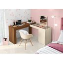 Ver imagem 1 de Escrivaninha e Penteadeira Camarim Star com Espelho Freijó/off White - Ninho Decor