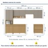 Cozinha 6 Peças 12 Portas 5 Gavetas 350cm 100% Mdf Simone Mendes - 3