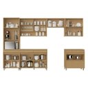 Ver imagem 4 de Cozinha 6 Peças 12 Portas 5 Gavetas 350cm 100% MDF Simone Mendes Cinza/Carvalho/Greige
