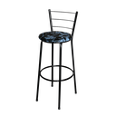 Ver imagem 1 de Banqueta Alta Para Cozinha Epoxi Preta Estofado Floral Floral