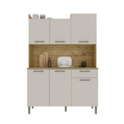 Armário de Cozinha Pequeno 6 Portas 1 Gaveta Genova Kits Paraná
