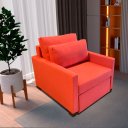 Ver imagem 1 de Poltrona Cama Meca_mm que Se Transforma em Sofá Cama Solteiro Resistente e Confortável em Sarja Algo