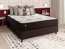 Ver imagem 1 de Conjunto Cama Box Casal c/ Molas Ensacadas Allura Marrom 138x188x58