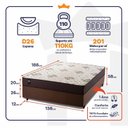 Ver imagem 2 de Conjunto Cama Box Casal c/ Molas Ensacadas Allura Marrom 138x188x58
