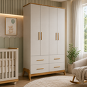 Ver imagem 6 de Guarda Roupa Infantil Peroba Guti Retro Off White Amêndoa
