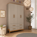 Ver imagem 1 de Guarda Roupa Infantil Peroba Guti Retro Off White Amêndoa