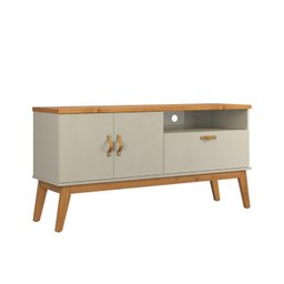 Rack / Bancada Si Estlio Retrô 1.40m para Tv até 55'' Cor Off White / Cinamomo Pt - 1