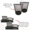 Kit Organizador Mesa Escritório e Lixeira Home Office Preto - 3