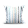 Capa Almofada Listrada Azul Kit com 4 Unidades 45cm x 45cm Tecido Jacquard com zíper - 5