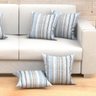 Capa Almofada Listrada Azul Kit com 4 Unidades 45cm x 45cm Tecido Jacquard com zíper - 2