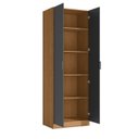 Ver imagem 4 de Guarda-Roupa Modulado 2 Portas 4 Prateleiras 80cm x 52cm x 230cm Linha Liga Modulado Cinza Canela/Grafite