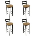 Ver imagem 1 de Kit 4 Banquetas Rafaela - Redonda Altura 65cm para Bar e Cozinha Preta com Assento Confortável Cor C