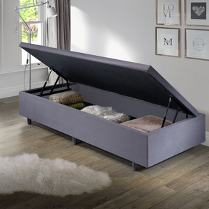 Cama Box Baú Solteiro 88x188x42cm Suede com Pistão a Gás