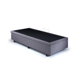 Cama Box Baú Solteiro 88x188x42cm Suede Cinza com Pistão a Gás - 2
