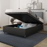 Cama Box Baú Casal - 44x138x188cm - Couro Preto - 7