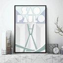 Ver imagem 1 de Quadro São Paulo City - Ponte Estaiada 33x24cm - com Vidro:moldura Preta
