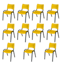 Ver imagem 2 de Kit 11 Cadeiras Iso Fixa Empilhável Escola Igreja Salão:amarelo