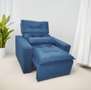 Ver imagem 1 de Poltrona do Papai Retrátil e Reclinável em Tecido Suede:azul