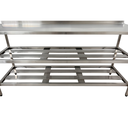 Ver imagem 7 de Mesa Aço Inox Profissional 150x70x90 cm com 2 Prateleiras Fenestradas com Espelho Nortinox