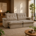 Ver imagem 1 de Sofa Retratil/Reclinavel 3 Lugares Florida Bege Fatto