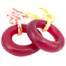 Kit 2 Brinquedo Mordedor Anel Cristal Corda S/ Furo Médio Cor: Rosa - 2