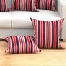 Capa para Almofada Listrada Vermelha Grande 2 Unidades 60cm x 60cm Tecido Jacquard - 2