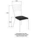 Ver imagem 2 de Kit 4 Cadeiras de Jantar Aço com Assento Estofado Multimóveis CR50273 Cromado/Preto