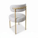 Ver imagem 4 de Cadeira Sala Jantar Margara Kit 8 Base Aço Dourado Linho D03 - D'Rossi