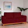 Sofá 3 Lugares Memphis Ultra Conforto em Madeira Maciça e Suede Bordo - Jylcrom - 6
