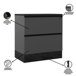 Kit Etna 2 Balcões para Pia e Cooktop Poliman Móveis - 4 Kit Etna 2 Balcões para Pia e Cooktop Poliman Móveis - 4