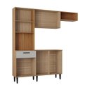 Ver imagem 2 de Cozinha Compacta 8 Portas 1 Gaveta Dora Yescasa Amarelo/Cinamon/Offwhite