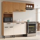 Ver imagem 1 de Cozinha Compacta 8 Portas 1 Gaveta Dora Yescasa Amarelo/Cinamon/Offwhite