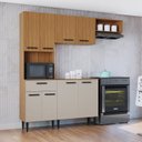 Ver imagem 5 de Cozinha Compacta 8 Portas 1 Gaveta Dora Yescasa Amarelo/Cinamon/Offwhite