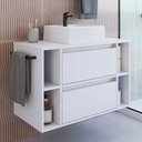 Ver imagem 2 de Gabinete para Banheiro 01 Porta 01 Gaveta 80cm Branco Proddy